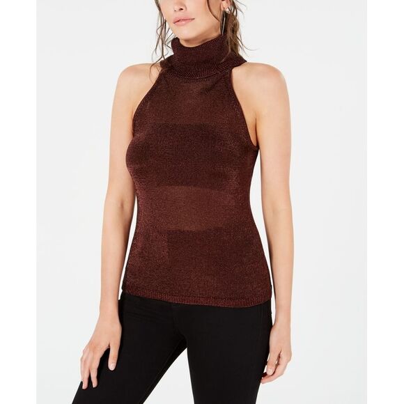 GUESS Women's Lurex Halter Top Mediun Brown Size XL - Picture 1 of 4